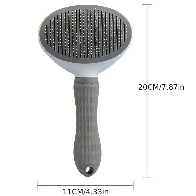 Pet Hair Removal Comb, 1 Count Pet Grooming Brush, Deshedding Tool, One-Click Cleaning Pet Hair Remover, Dog & Cat Grooming Supplies, Dog & Cat Accessories, Groomer Tools