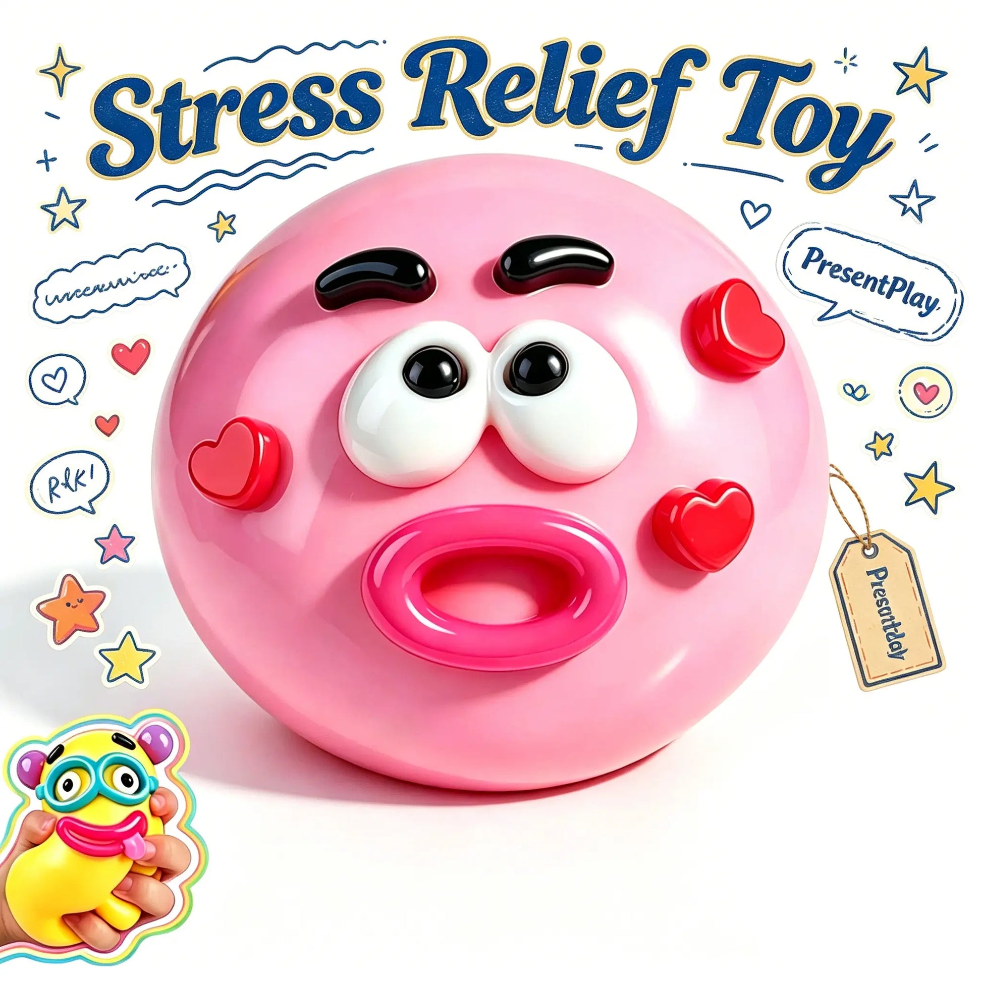 Curiosities Smushers Dog Face Swap Squishy Toy - Soft, Moldable, Slow-Rise Sensory Fidget Toy for Anxiety & Stress Relief, Tactile Play with Interchangeable Faces
