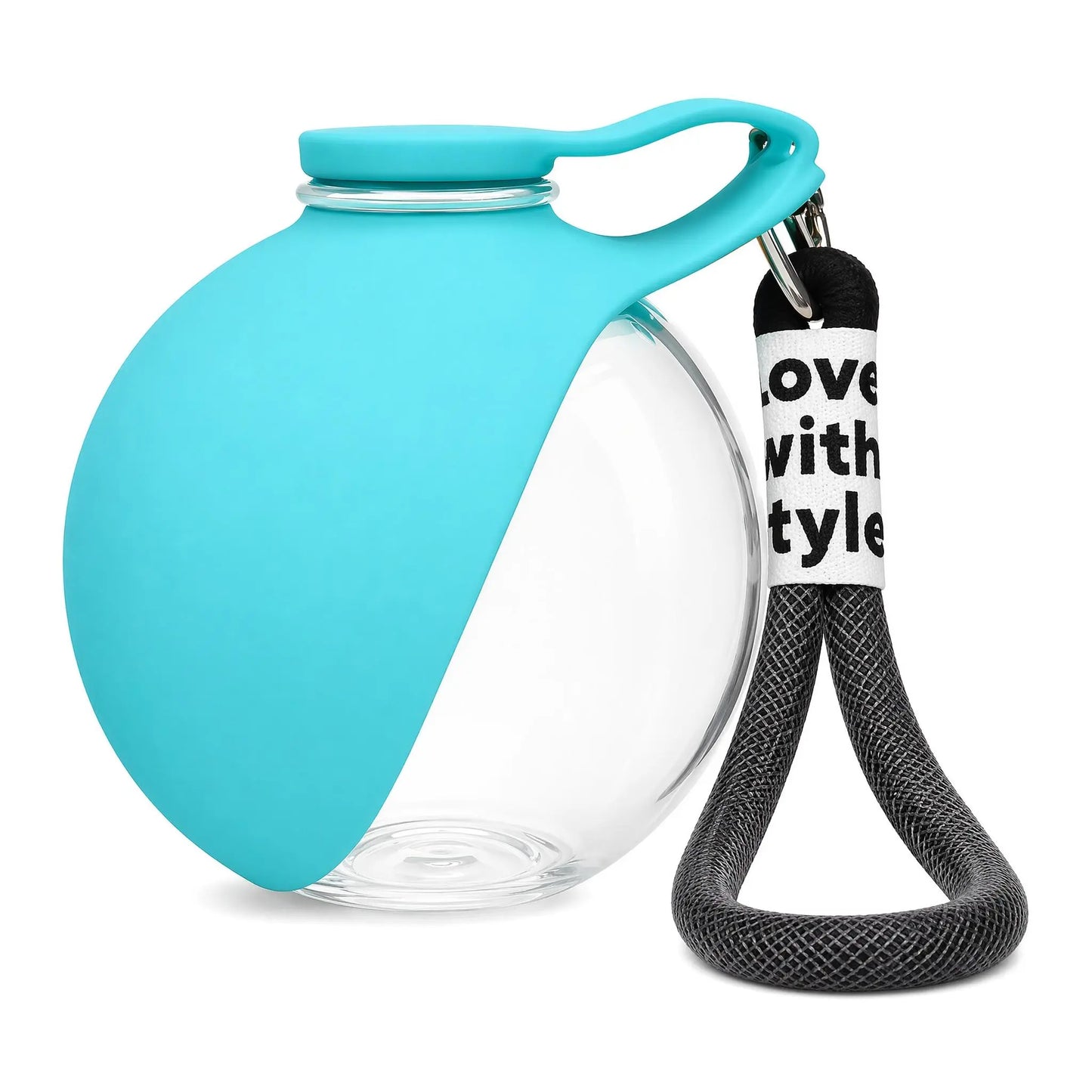 Portable 2-In-1 Dog Water Bottle with Stainless Steel Dispenser and Silicone Bowl, 10oz Leak-Proof Design for Travel, Hiking, and Walking