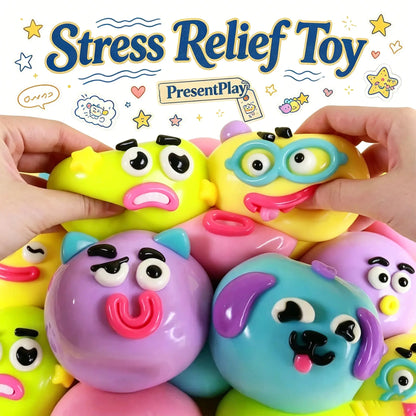 Curiosities Smushers Dog Face Swap Squishy Toy - Soft, Moldable, Slow-Rise Sensory Fidget Toy for Anxiety & Stress Relief, Tactile Play with Interchangeable Faces