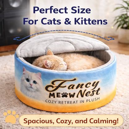 Covered Cat Bed - 19.7" Cozy Hideaway with Soft Lid Design for Indoor Cats and Kittens