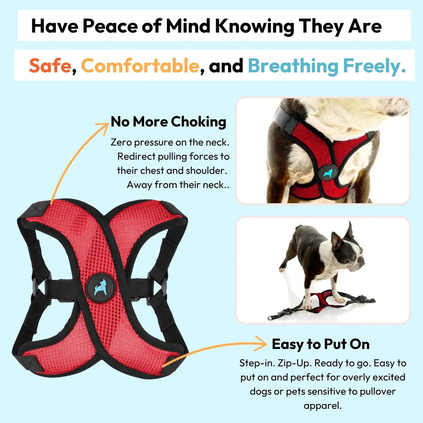 Gooby Comfort X Step-In Lite Dog Harness - Premium No-Escape, Choke-Free Design for Toy Breeds and Small to Medium Dogs - Ultra-Lightweight, Breathable Mesh, Quick-Dry, and Machine Washable