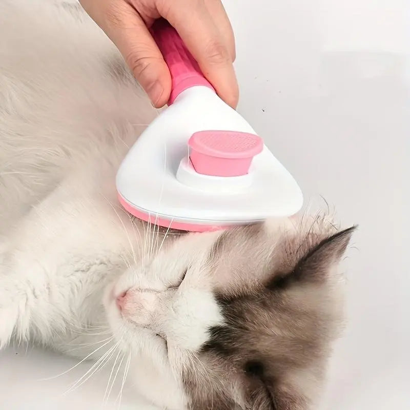 Pet Hair Removal Comb, 1 Count Pet Grooming Brush, Deshedding Tool, One-Click Cleaning Pet Hair Remover, Dog & Cat Grooming Supplies, Dog & Cat Accessories, Groomer Tools