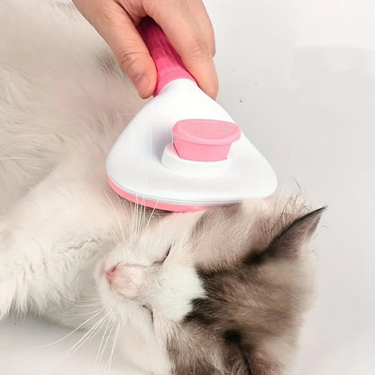 Pet Hair Removal Comb, 1 Count Pet Grooming Brush, Deshedding Tool, One-Click Cleaning Pet Hair Remover, Dog & Cat Grooming Supplies, Dog & Cat Accessories, Groomer Tools