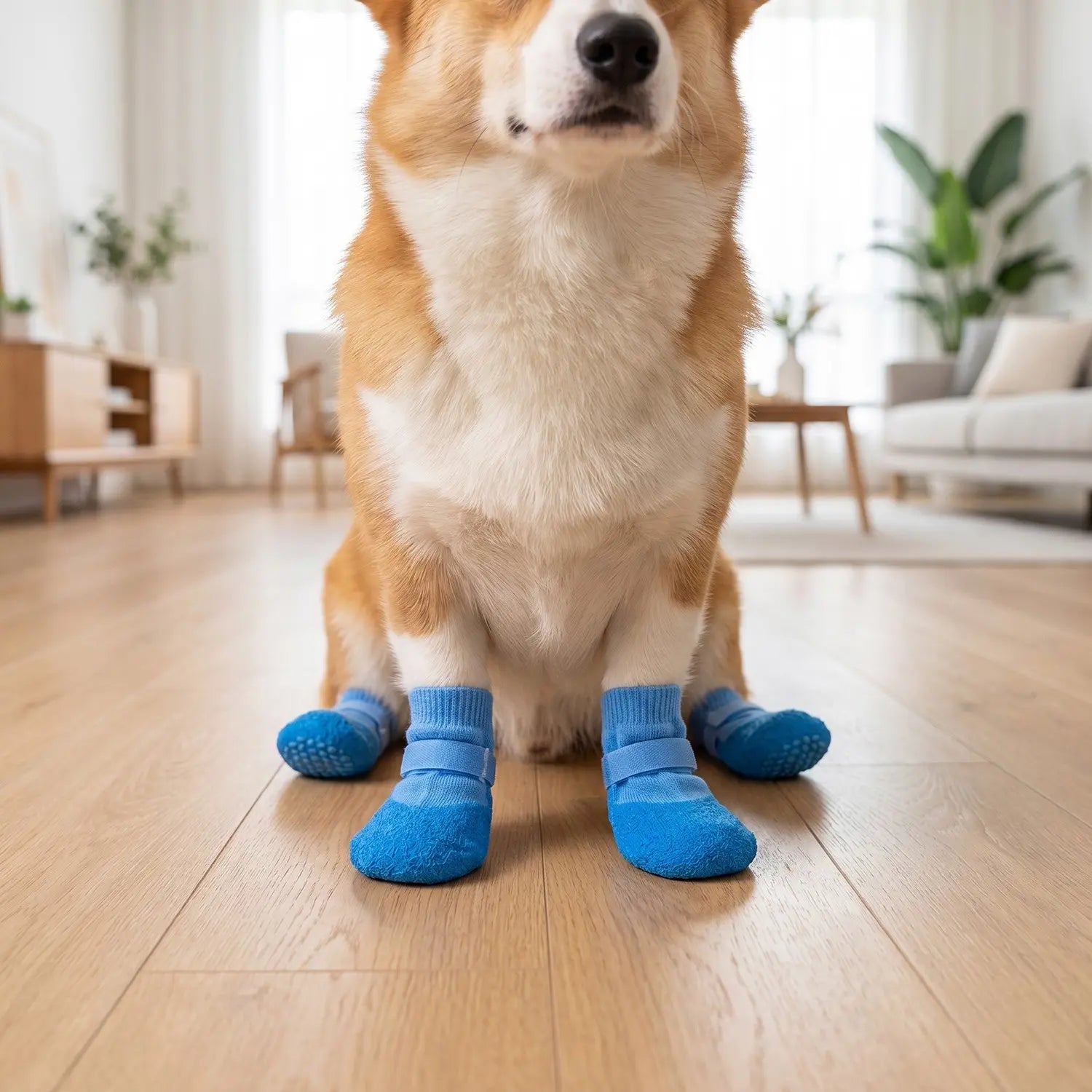 4Pcs Dog Boots, Non-Slip Soft Sole Durable Pet Shoes, Puppy Shoes, Waterproof for Shiba Inu, Poodle, Corgi, outside Outdoor Rainy Day Pet Footwear