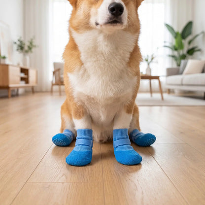 4Pcs Dog Boots, Non-Slip Soft Sole Durable Pet Shoes, Puppy Shoes, Waterproof for Shiba Inu, Poodle, Corgi, outside Outdoor Rainy Day Pet Footwear
