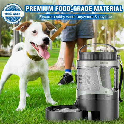 Portable 95oz Dog Water Bowl Dispenser - Ideal Travel Water Bottle for Outdoor Activities, Camping, Hiking, and Walking Essentials