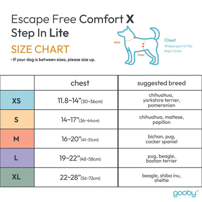 Gooby Comfort X Step-In Lite Dog Harness - Premium No-Escape, Choke-Free Design for Toy Breeds and Small to Medium Dogs - Ultra-Lightweight, Breathable Mesh, Quick-Dry, and Machine Washable