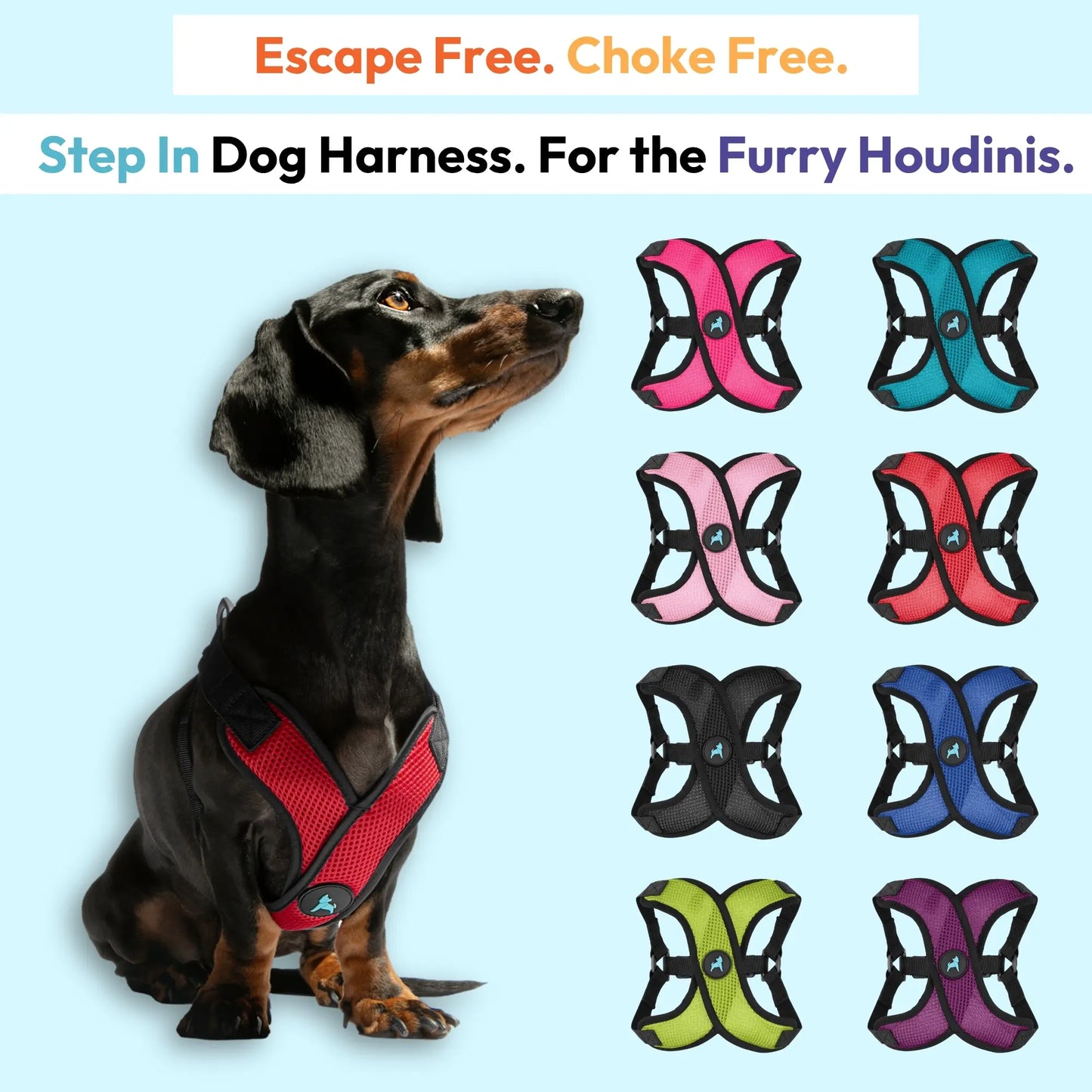 Gooby Comfort X Step-In Lite Dog Harness - Premium No-Escape, Choke-Free Design for Toy Breeds and Small to Medium Dogs - Ultra-Lightweight, Breathable Mesh, Quick-Dry, and Machine Washable