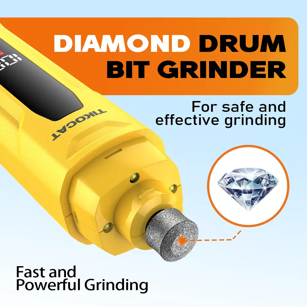TIKOCAT Pet Nail Grinder,Ultra Quiet Electric Grooming Tool with 4 LED Lights, Safe & Stress-Free for Sensitive Dogs Cats of All Breeds & Sizes, 3 Grinding Bits, 6-Speed,Pet Nail Trimmers, Rechargeable Painless Grooming Trimmer with Dust Cup (Yellow)