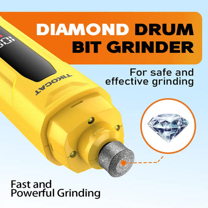 TIKOCAT Pet Nail Grinder,Ultra Quiet Electric Grooming Tool with 4 LED Lights, Safe & Stress-Free for Sensitive Dogs Cats of All Breeds & Sizes, 3 Grinding Bits, 6-Speed,Pet Nail Trimmers, Rechargeable Painless Grooming Trimmer with Dust Cup (Yellow)