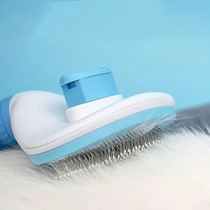 Pet Hair Removal Comb, 1 Count Pet Grooming Brush, Deshedding Tool, One-Click Cleaning Pet Hair Remover, Dog & Cat Grooming Supplies, Dog & Cat Accessories, Groomer Tools