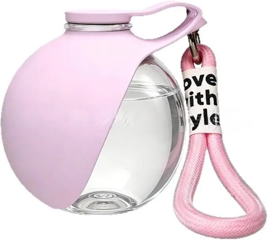 Portable 2-In-1 Dog Water Bottle with Stainless Steel Dispenser and Silicone Bowl, 10oz Leak-Proof Design for Travel, Hiking, and Walking