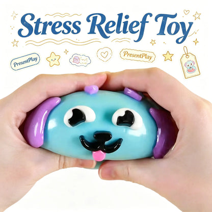 Curiosities Smushers Dog Face Swap Squishy Toy - Soft, Moldable, Slow-Rise Sensory Fidget Toy for Anxiety & Stress Relief, Tactile Play with Interchangeable Faces