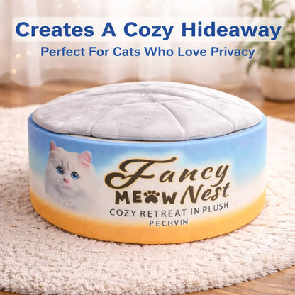 Covered Cat Bed - 19.7" Cozy Hideaway with Soft Lid Design for Indoor Cats and Kittens
